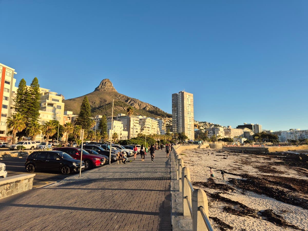 The Atlantic Seaboard promenade with Lion's Head behind